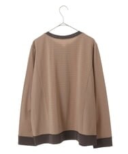 RBKJS03270 HIROKO BIS(ヒロコ ビス) 【洗える】ドライタッチライトボーダーカーディガン ベージュ