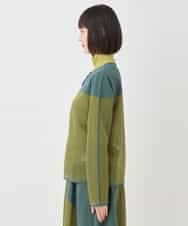 RBKLB20350 HIROKO BIS(ヒロコ ビス) 配色ボーダーカーディガン グリーン