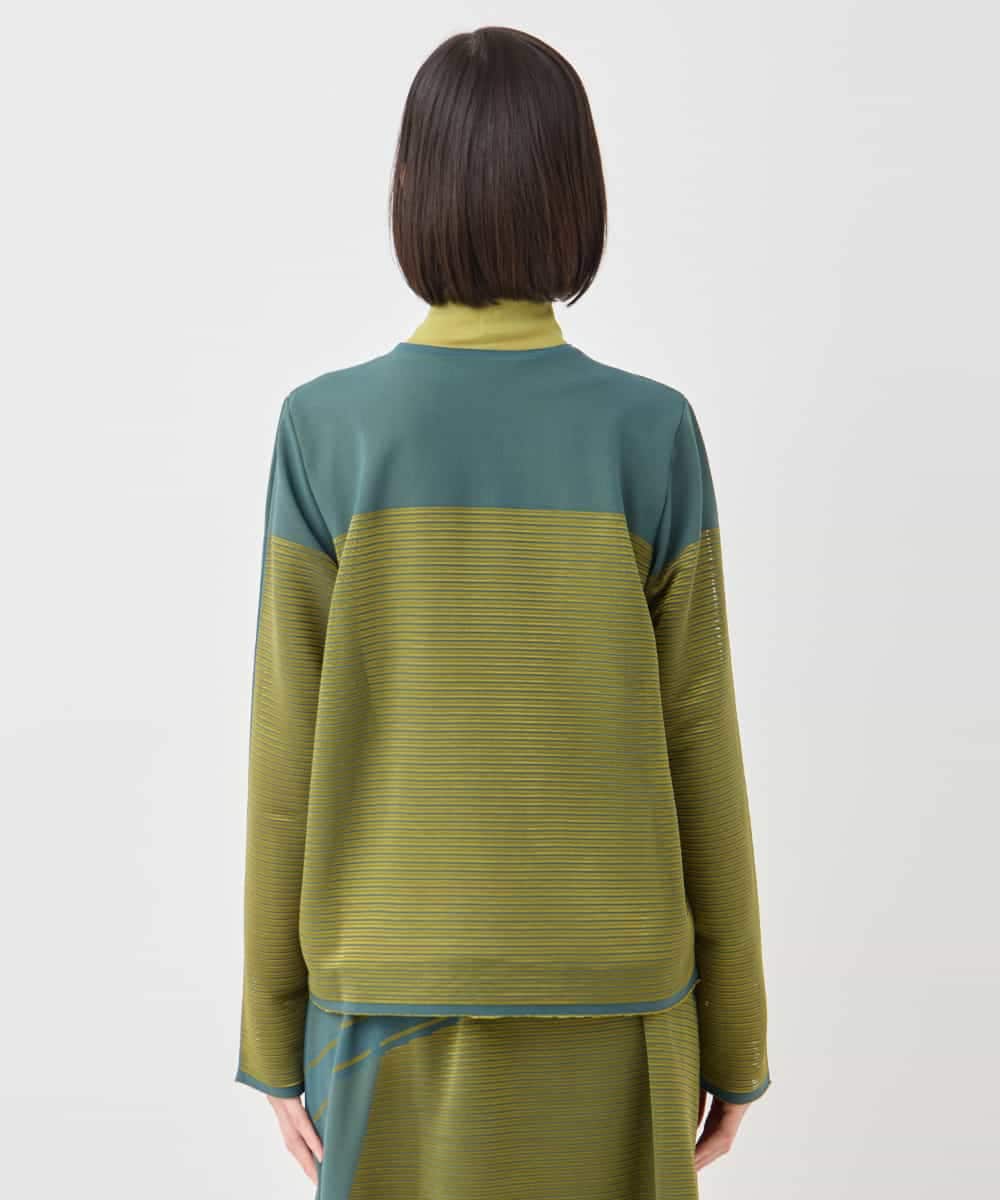 RBKLB20350 HIROKO BIS(ヒロコ ビス) 配色ボーダーカーディガン グリーン