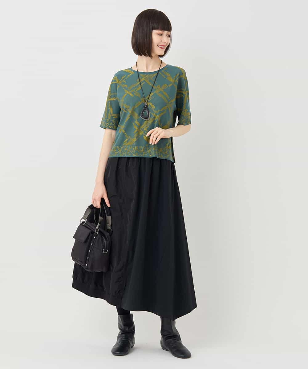 RBKLB21270 HIROKO BIS(ヒロコ ビス) 配色ジャカードプルオーバー グリーン