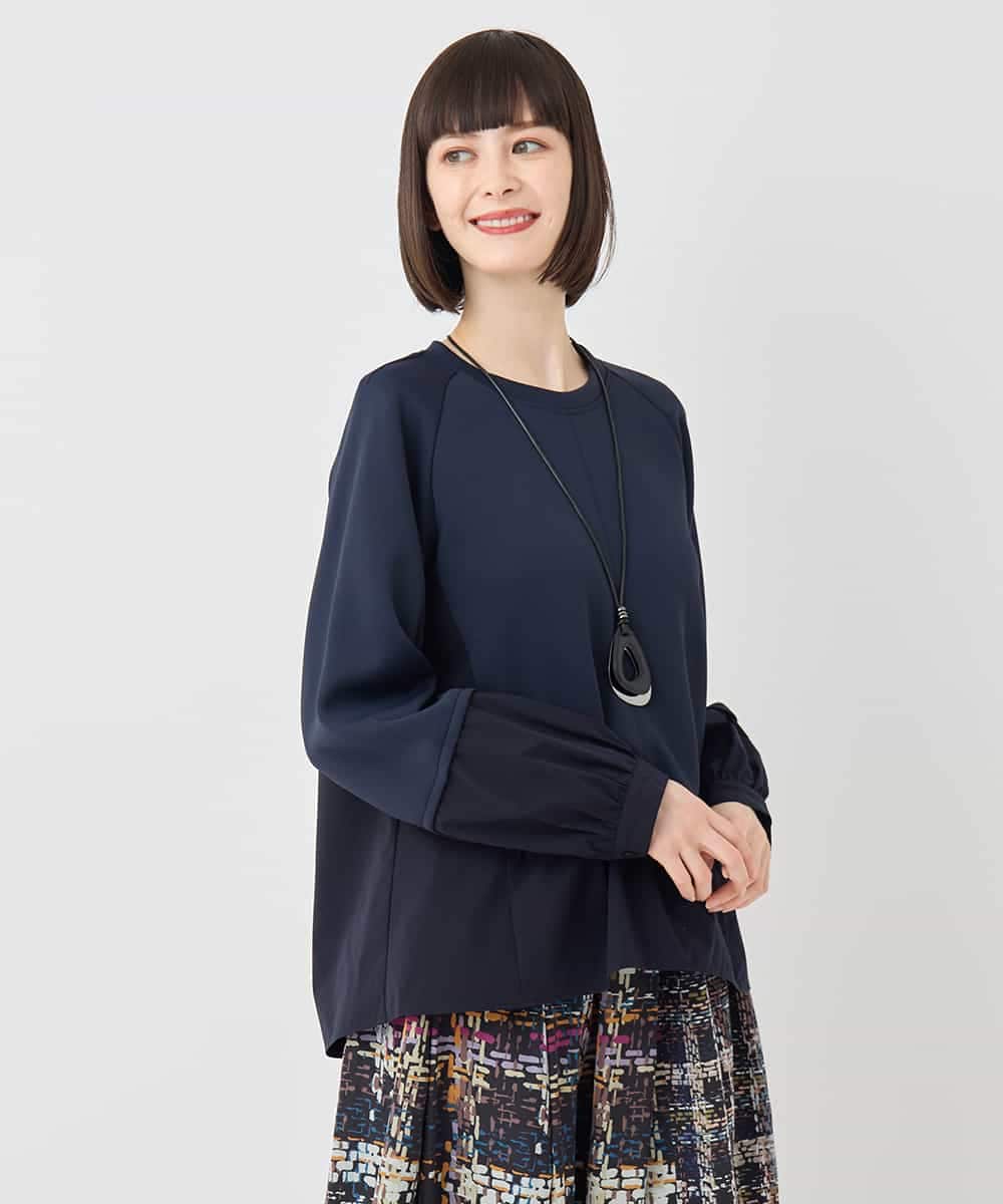 RBKLB30240 HIROKO BIS(ヒロコ ビス) 異素材切り替えプルオーバー ライトグレー