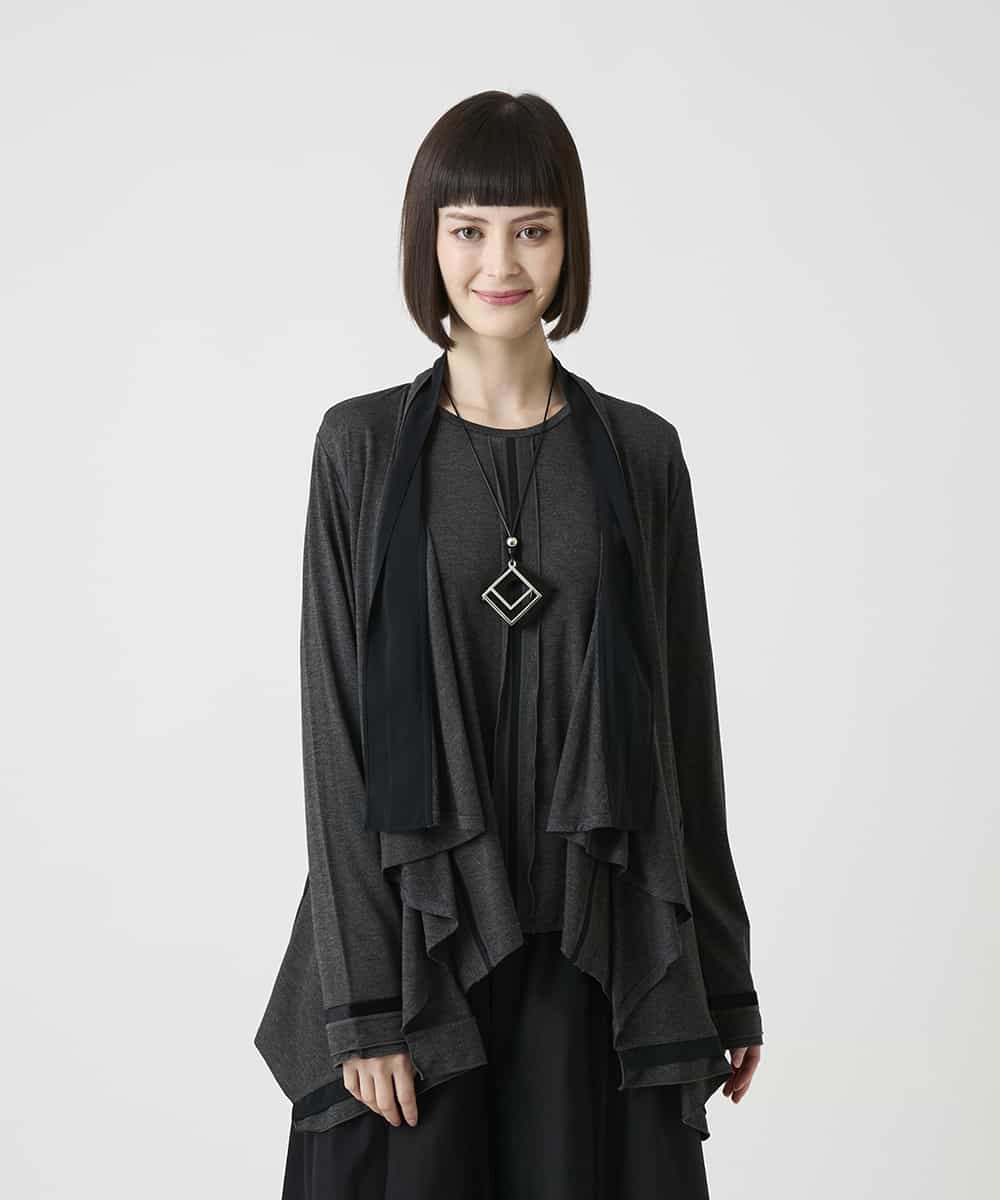 RBKLE15330 HIROKO BIS(ヒロコ ビス) イレギュラーヘムドレープトッパーカーディガン ブルー