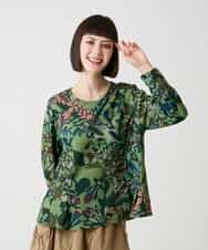 RBKLE19260 HIROKO BIS(ヒロコ ビス) ボタニカルプリントダンボールカットソー グリーン