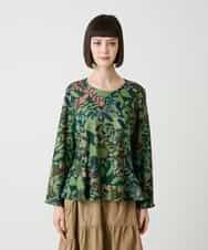 RBKLE19260 HIROKO BIS(ヒロコ ビス) ボタニカルプリントダンボールカットソー グリーン