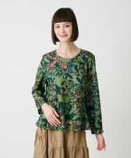 RBKLE19260 HIROKO BIS(ヒロコ ビス) ボタニカルプリントダンボールカットソー グリーン