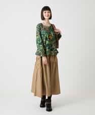 RBKLE19260 HIROKO BIS(ヒロコ ビス) ボタニカルプリントダンボールカットソー グリーン