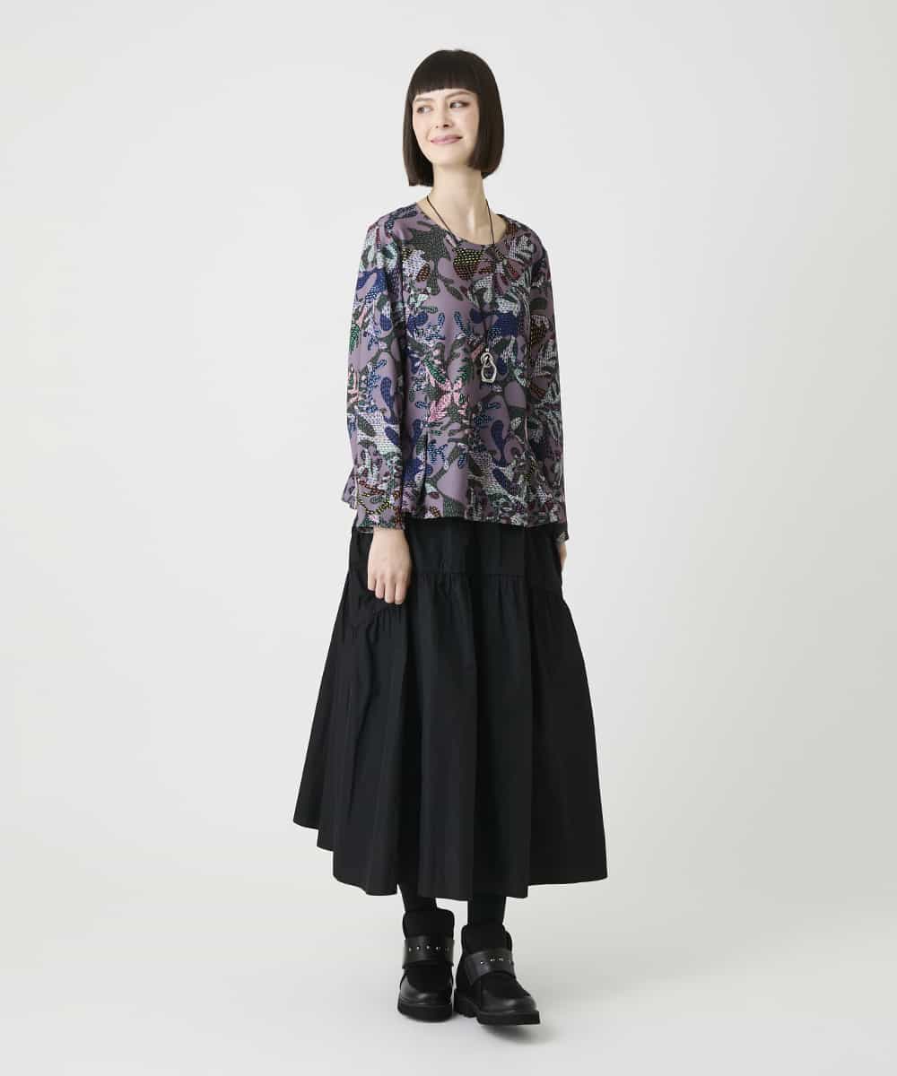 RBKLE19260 HIROKO BIS(ヒロコ ビス) ボタニカルプリントダンボールカットソー グリーン