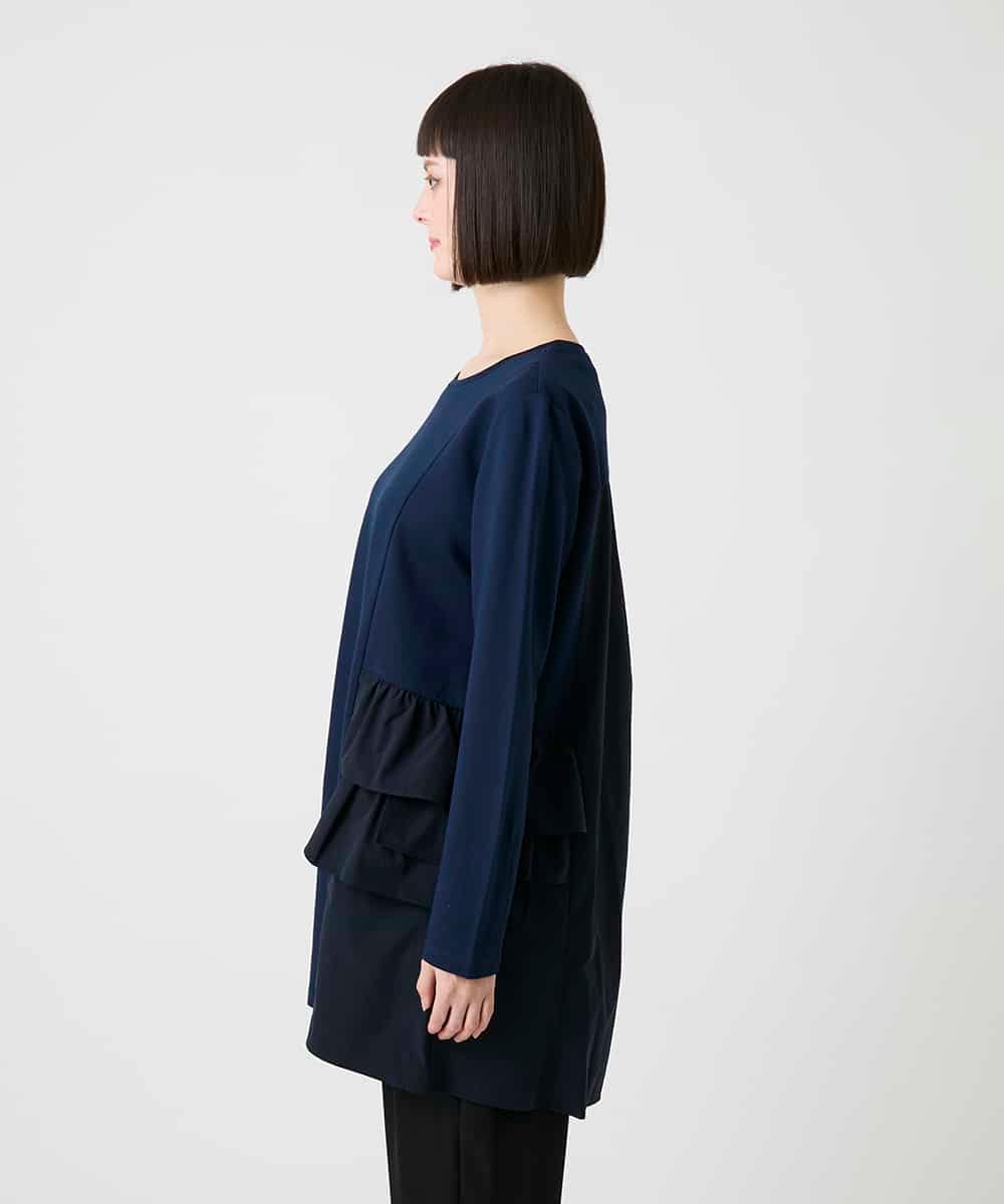 RBKLE30270 HIROKO BIS(ヒロコ ビス) タフタジョイントティアードチュニック /洗える ネイビー