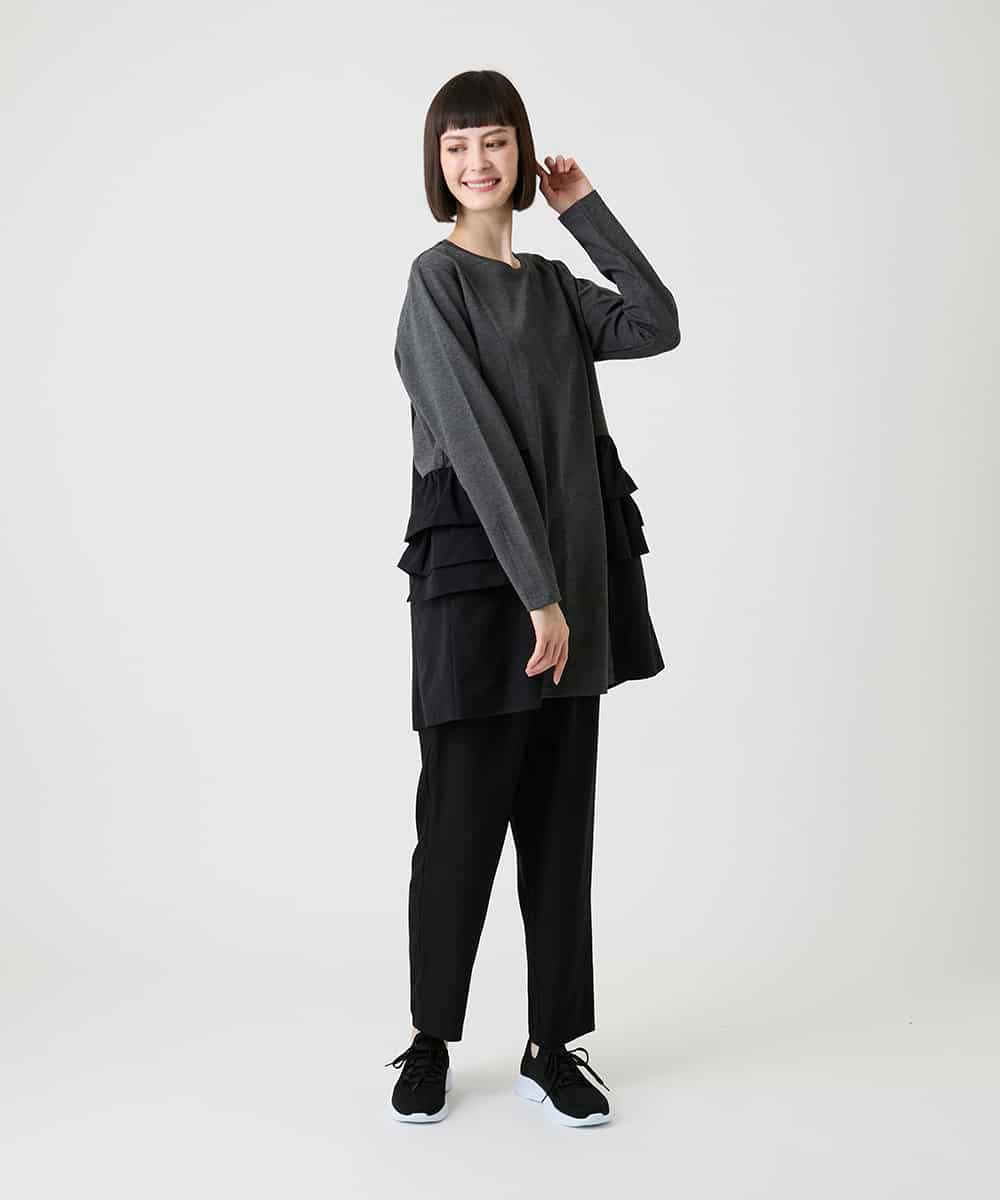 RBKLE30270 HIROKO BIS(ヒロコ ビス) タフタジョイントティアードチュニック /洗える ネイビー