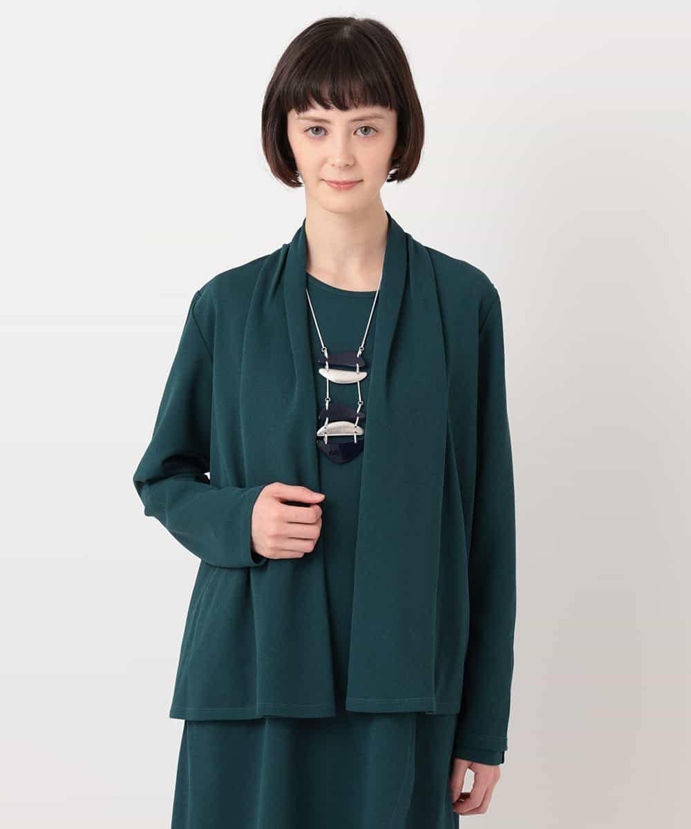 RBKLT53270 HIROKO BIS(ヒロコ ビス) バックプリーツジャージーカーディガン グリーン