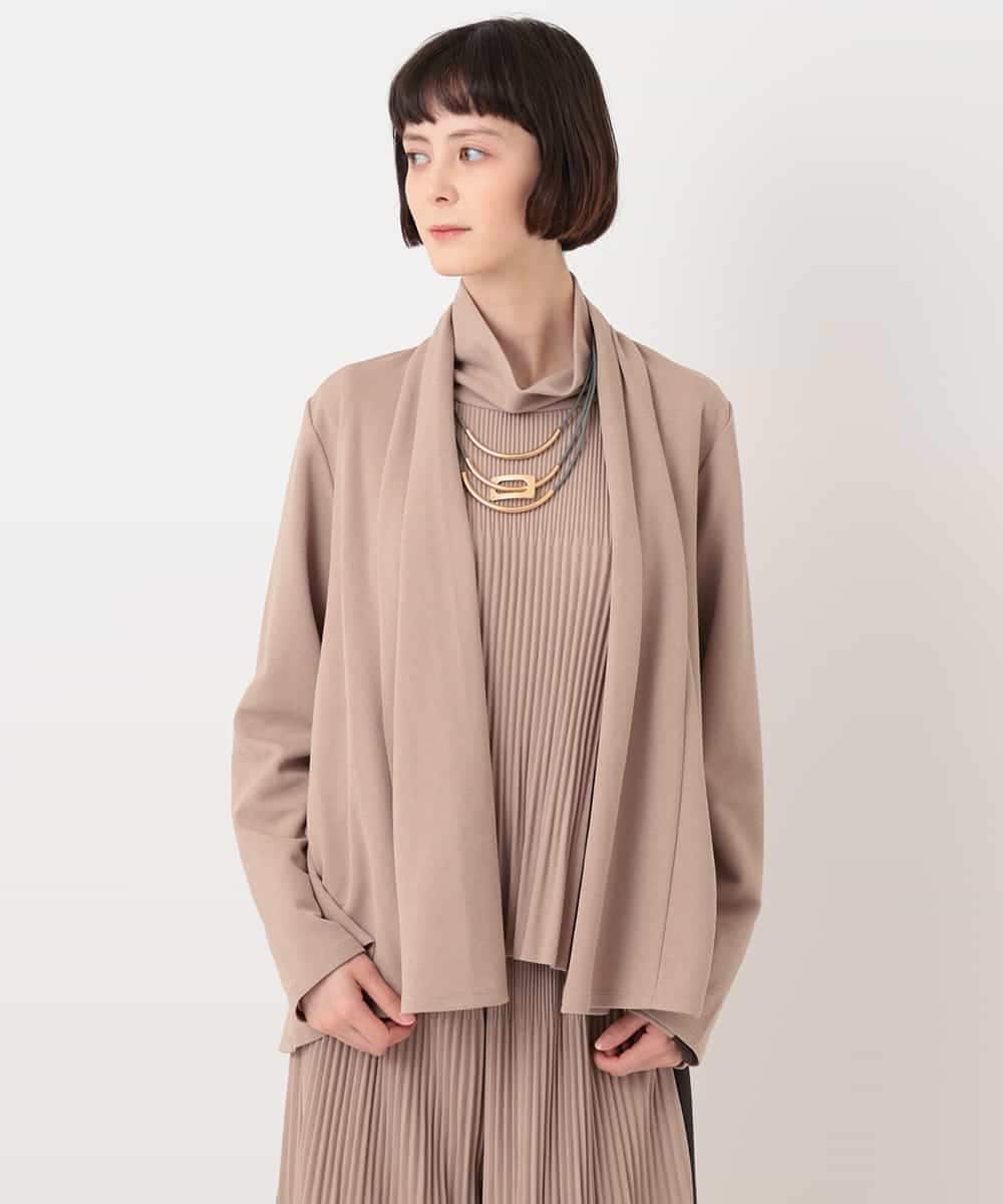 RBKLT53270 HIROKO BIS(ヒロコ ビス) バックプリーツジャージーカーディガン ベージュ