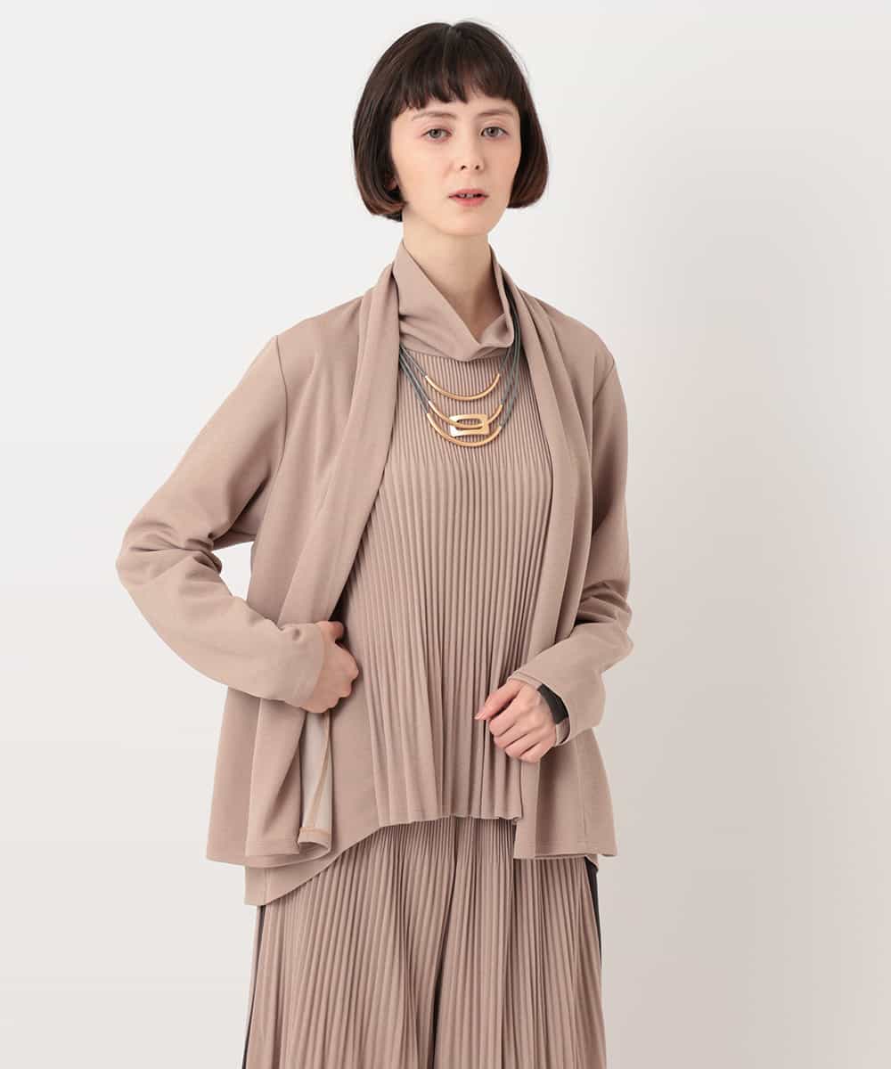 RBKLT53270 HIROKO BIS(ヒロコ ビス) バックプリーツジャージーカーディガン ベージュ