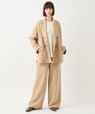 RBLAA32260 HIROKO BIS(ヒロコ ビス) ダブルクロスワイドパンツ /洗える ベージュ