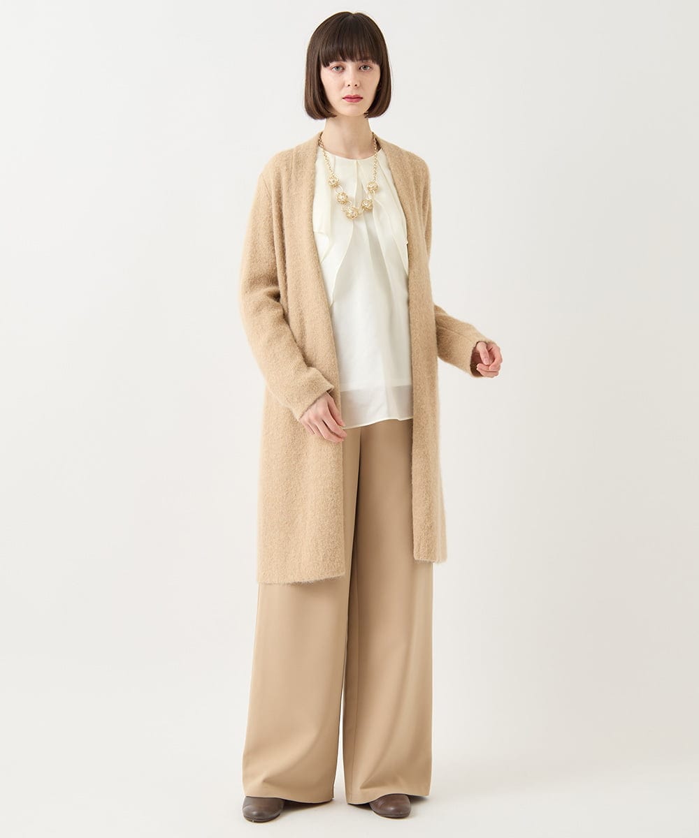 RBLAA32260 HIROKO BIS(ヒロコ ビス) ダブルクロスワイドパンツ /洗える ベージュ