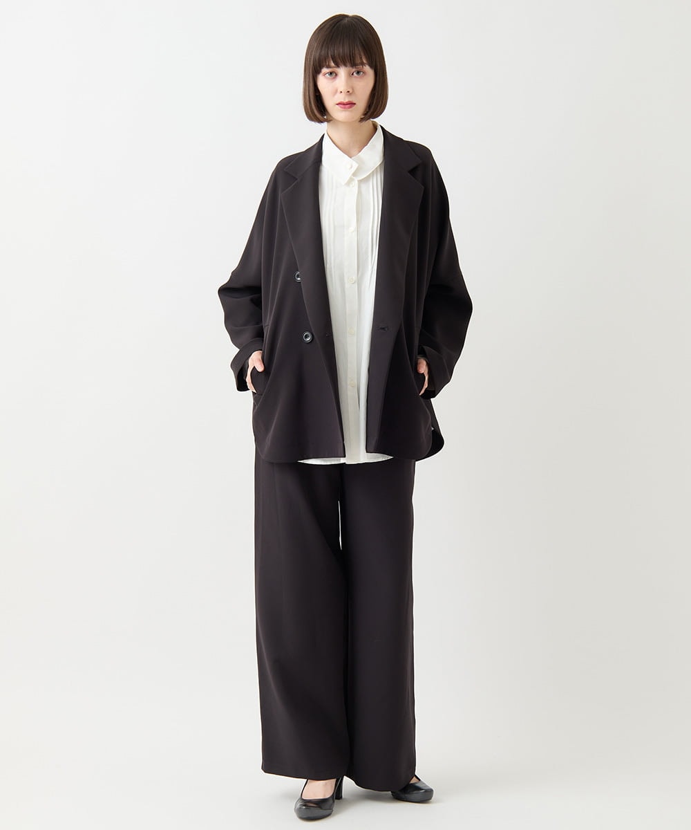 RBLAA32260 HIROKO BIS(ヒロコ ビス) ダブルクロスワイドパンツ /洗える ベージュ