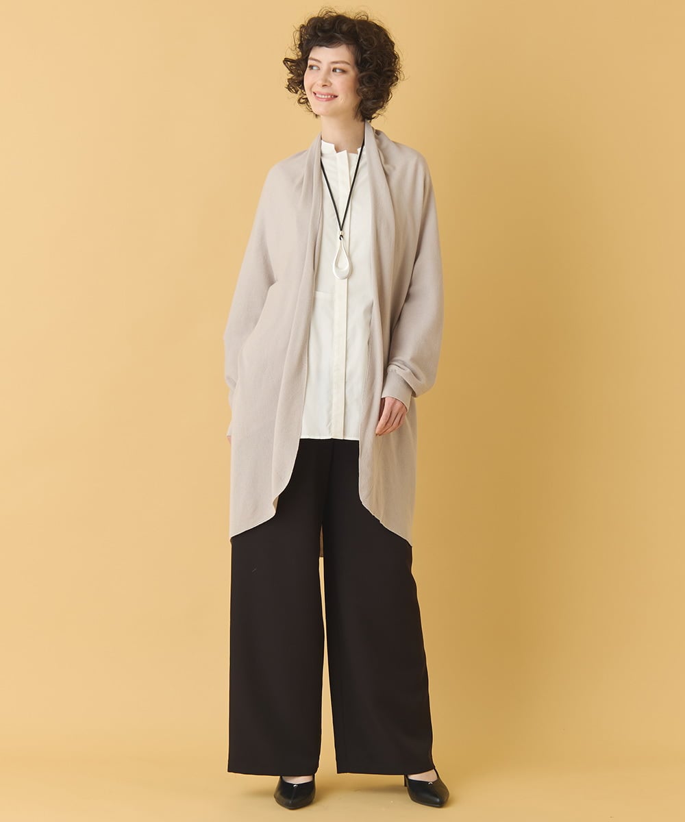 RBLAA32260 HIROKO BIS(ヒロコ ビス) ダブルクロスワイドパンツ /洗える ベージュ