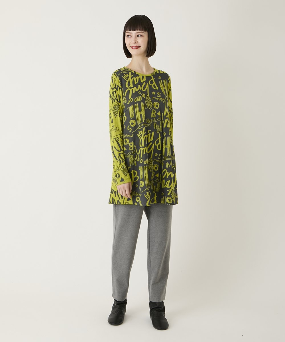 RBLAE20230 HIROKO BIS(ヒロコ ビス) 両面起毛デザインプルオンパンツ /洗える グレー