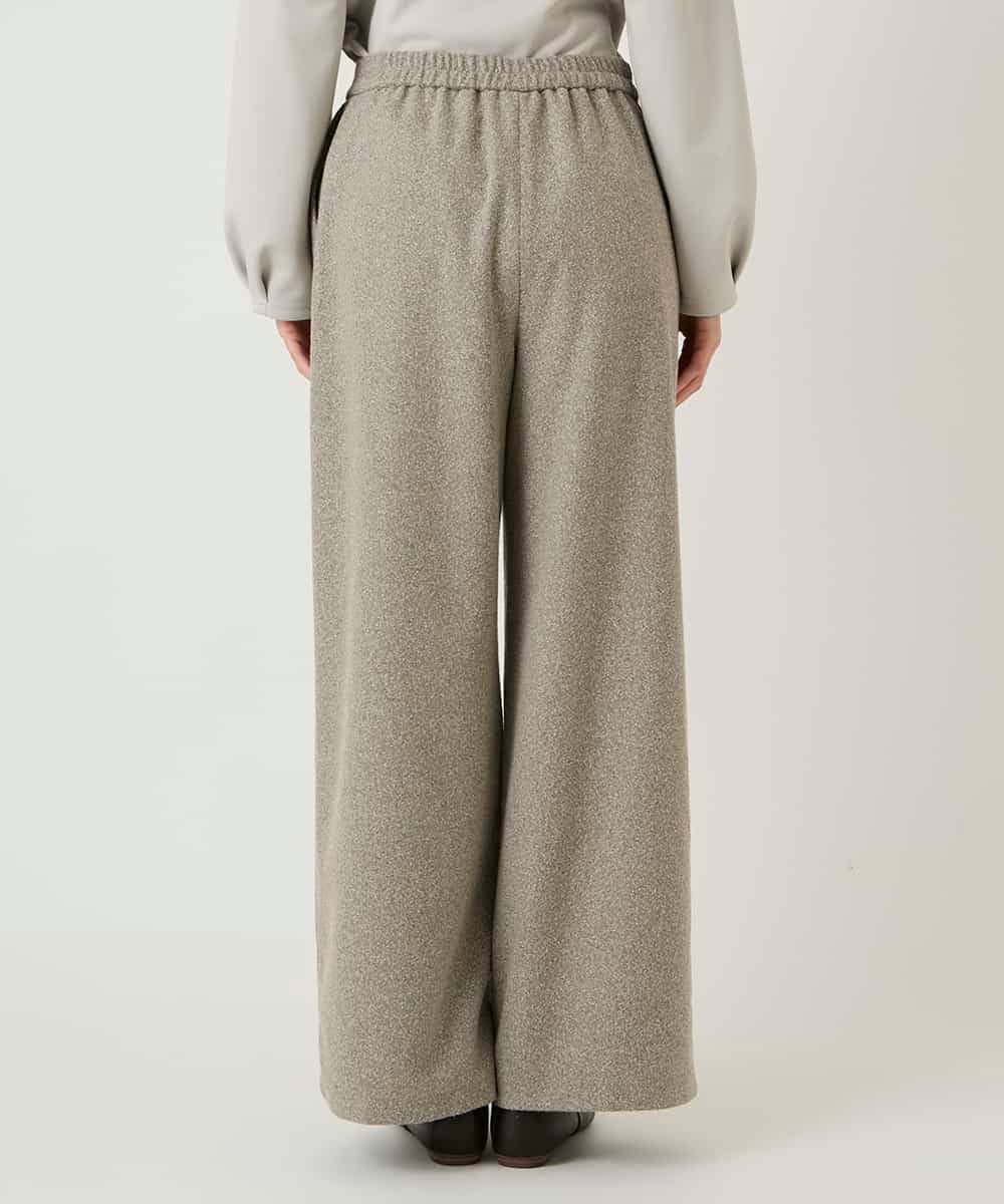RBLAE21230 HIROKO BIS(ヒロコ ビス) ネップツイードワイドプルオンパンツ ベージュ