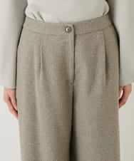 RBLAE21230 HIROKO BIS(ヒロコ ビス) ネップツイードワイドプルオンパンツ ベージュ