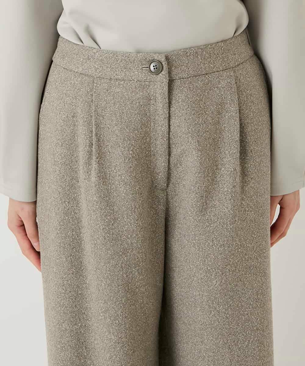 RBLAE21230 HIROKO BIS(ヒロコ ビス) ネップツイードワイドプルオンパンツ ベージュ