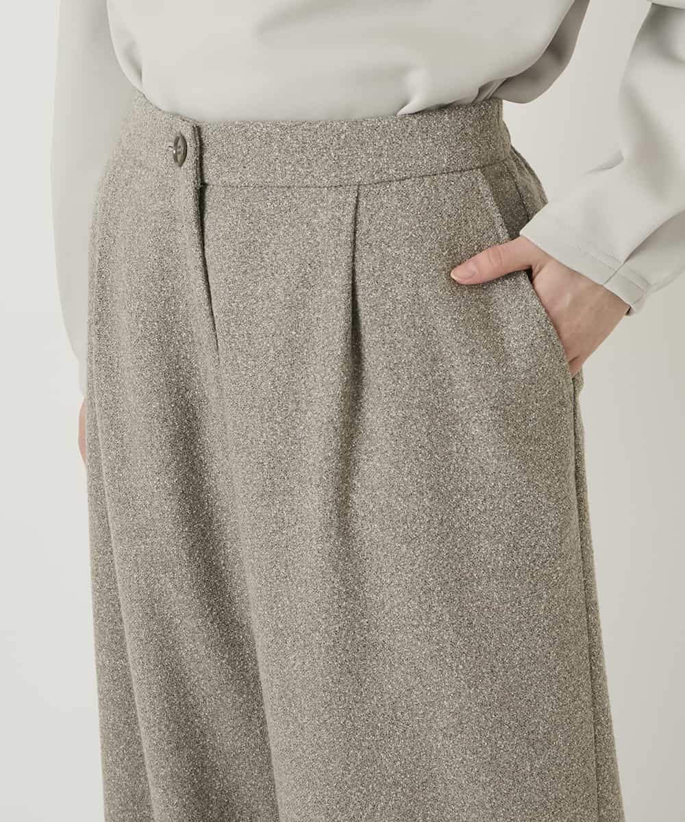 RBLAE21230 HIROKO BIS(ヒロコ ビス) ネップツイードワイドプルオンパンツ ベージュ