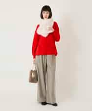 RBLAE21230 HIROKO BIS(ヒロコ ビス) ネップツイードワイドプルオンパンツ ベージュ