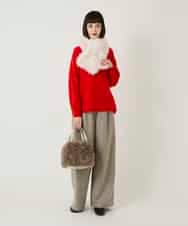 RBLAE21230 HIROKO BIS(ヒロコ ビス) ネップツイードワイドプルオンパンツ ベージュ