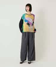 RBLAE21230 HIROKO BIS(ヒロコ ビス) ネップツイードワイドプルオンパンツ ベージュ