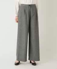 RBLAE21230 HIROKO BIS(ヒロコ ビス) ネップツイードワイドプルオンパンツ ベージュ