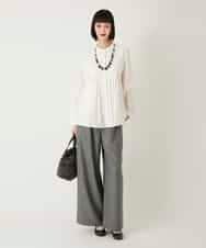 RBLAE21230 HIROKO BIS(ヒロコ ビス) ネップツイードワイドプルオンパンツ ベージュ