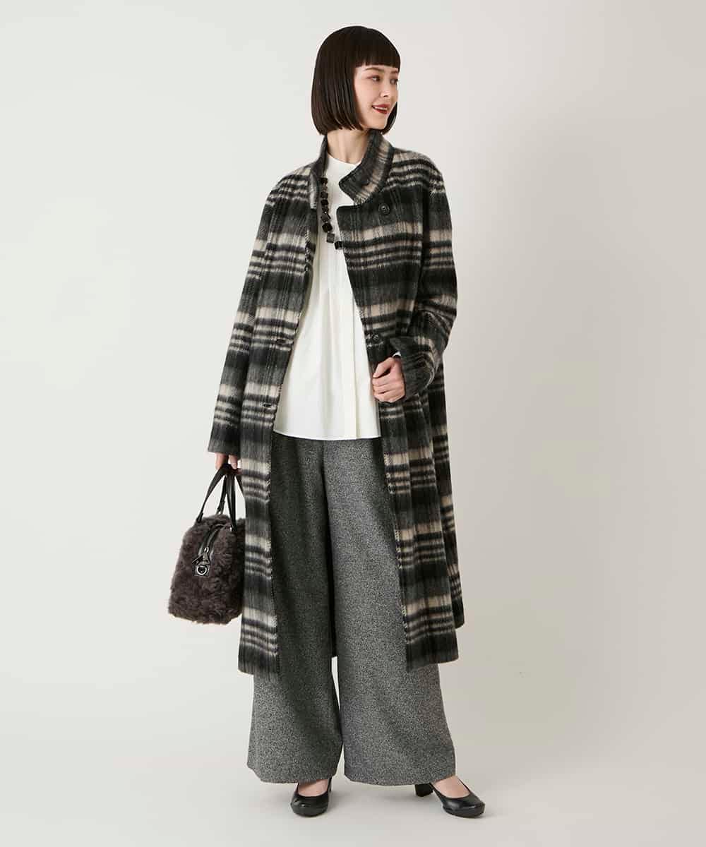 RBLAE21230 HIROKO BIS(ヒロコ ビス) ネップツイードワイドプルオンパンツ ベージュ