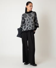 RBLAF30230 HIROKO BIS(ヒロコ ビス) 【アルガンオイル加工】ストレッチワイドパンツ ベージュ