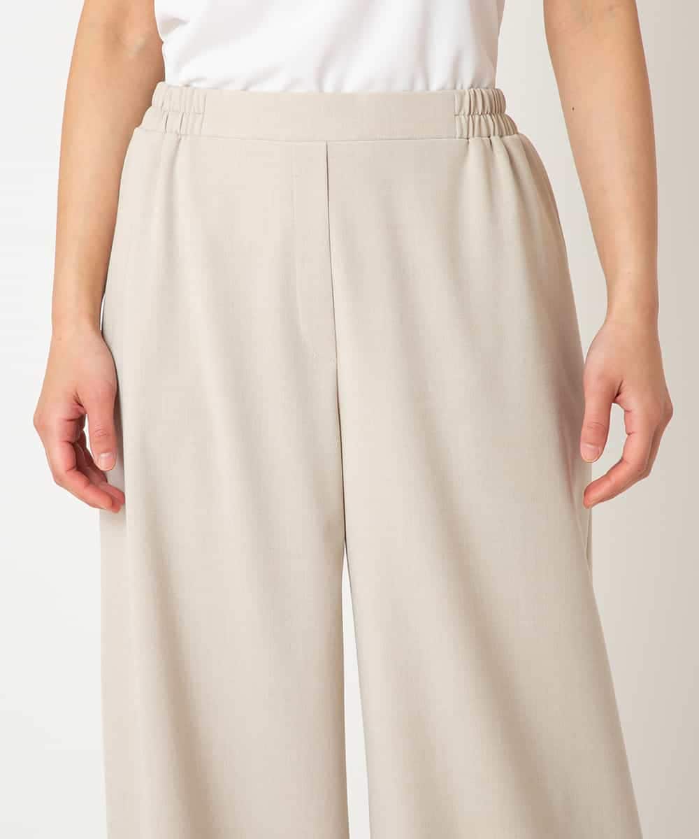 RBLAF30230 HIROKO BIS(ヒロコ ビス) 【アルガンオイル加工】ストレッチワイドパンツ ベージュ