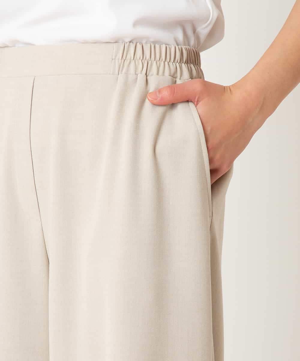 RBLAF30230 HIROKO BIS(ヒロコ ビス) 【アルガンオイル加工】ストレッチワイドパンツ ベージュ