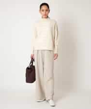 RBLAF30230 HIROKO BIS(ヒロコ ビス) 【アルガンオイル加工】ストレッチワイドパンツ ベージュ