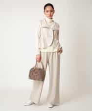 RBLAF30230 HIROKO BIS(ヒロコ ビス) 【アルガンオイル加工】ストレッチワイドパンツ ベージュ