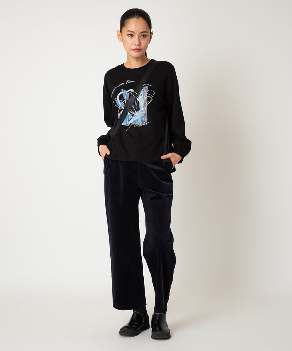 RBLAF31230 HIROKO BIS(ヒロコ ビス) ストレッチコーデュロイパンツ ネイビー