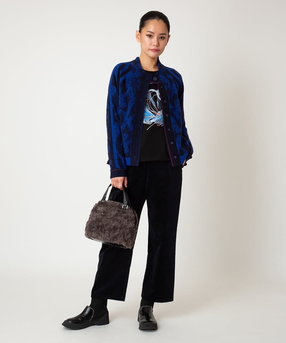 RBLAF31230 HIROKO BIS(ヒロコ ビス) ストレッチコーデュロイパンツ ネイビー