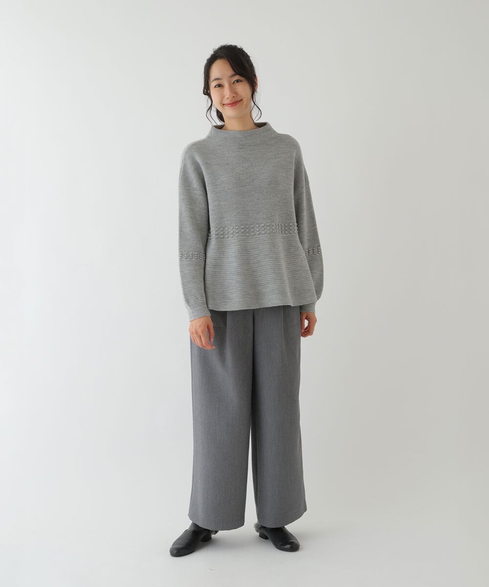 RBLAU41270 HIROKO BIS(ヒロコ ビス) 【洗濯機で洗える】起毛ストレッチフレアシルエットパンツ アイボリー