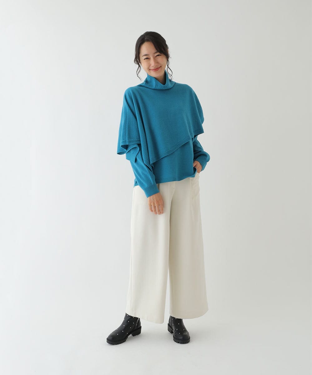 RBLAU41270 HIROKO BIS(ヒロコ ビス) 【洗濯機で洗える】起毛ストレッチフレアシルエットパンツ アイボリー