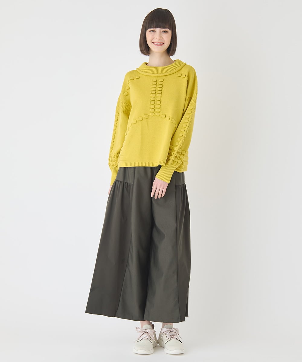 RBLCE01180 HIROKO BIS(ヒロコ ビス) 【日本製】エアシルキー切り替えギャザーパンツ グレー