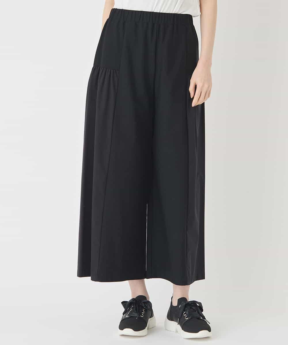 RBLCE01180 HIROKO BIS(ヒロコ ビス) 【日本製】エアシルキー切り替えギャザーパンツ ブラック
