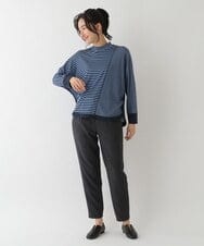 RBLCS05230 HIROKO BIS(ヒロコ ビス) 【洗濯機で洗える】サイド切り替えシルエットパンツ ダークグレー