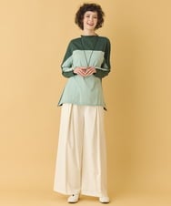 RBLCV21230 HIROKO BIS(ヒロコ ビス) 【洗える】フロントタックフレアワイドパンツ ベージュ