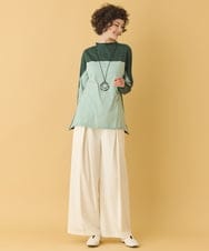 RBLCV21230 HIROKO BIS(ヒロコ ビス) 【洗える】フロントタックフレアワイドパンツ ベージュ