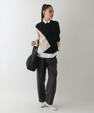 RBLDA30260 HIROKO BIS(ヒロコ ビス) ストレッチセンタープレスパンツ ネイビー