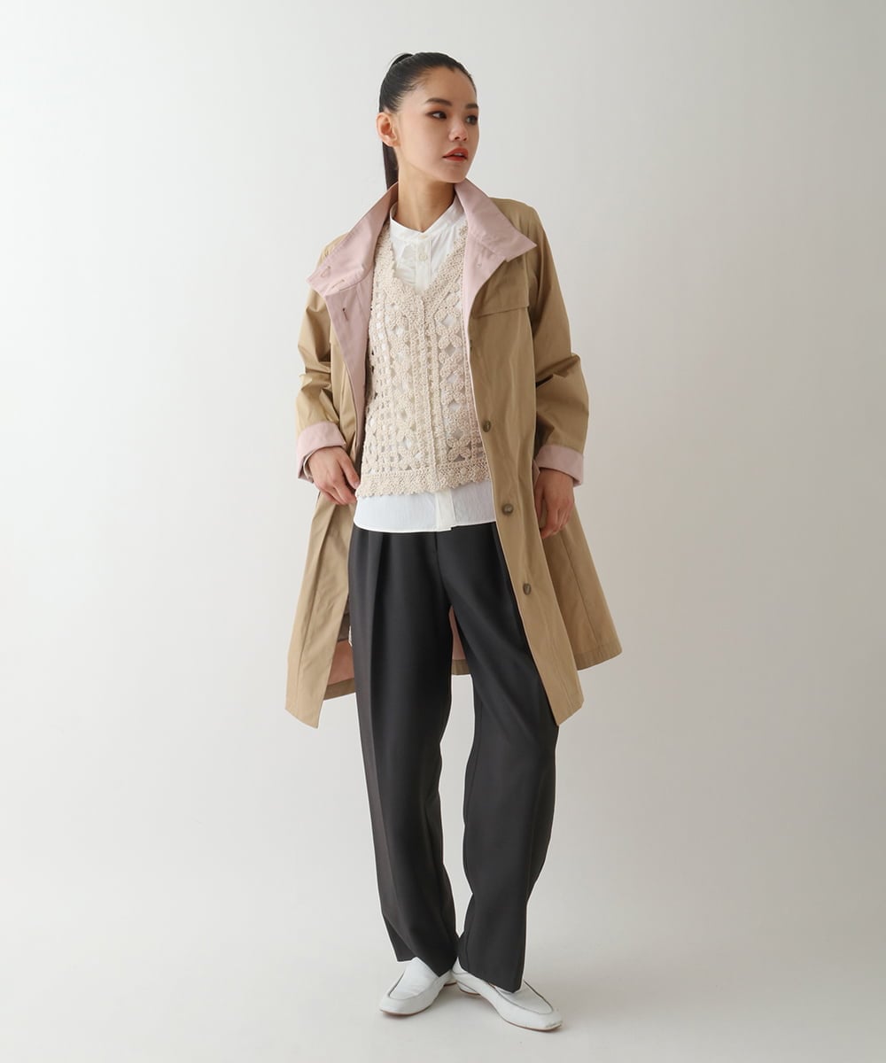 RBLDA30260 HIROKO BIS(ヒロコ ビス) ストレッチセンタープレスパンツ ネイビー