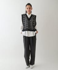 RBLDA30260 HIROKO BIS(ヒロコ ビス) ストレッチセンタープレスパンツ ネイビー