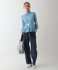 RBLDA30260 HIROKO BIS(ヒロコ ビス) ストレッチセンタープレスパンツ ネイビー
