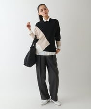 RBLDA30260 HIROKO BIS(ヒロコ ビス) ストレッチセンタープレスパンツ ネイビー